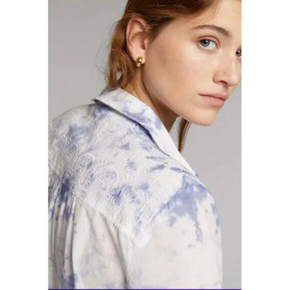 Anthropologie Pilcro The Cate Tie Dye Ombre Button Down Shirt Size XS - Picture 12 of 12